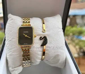 Chanel Swiss Made Rose Golden Watch With Black Display
