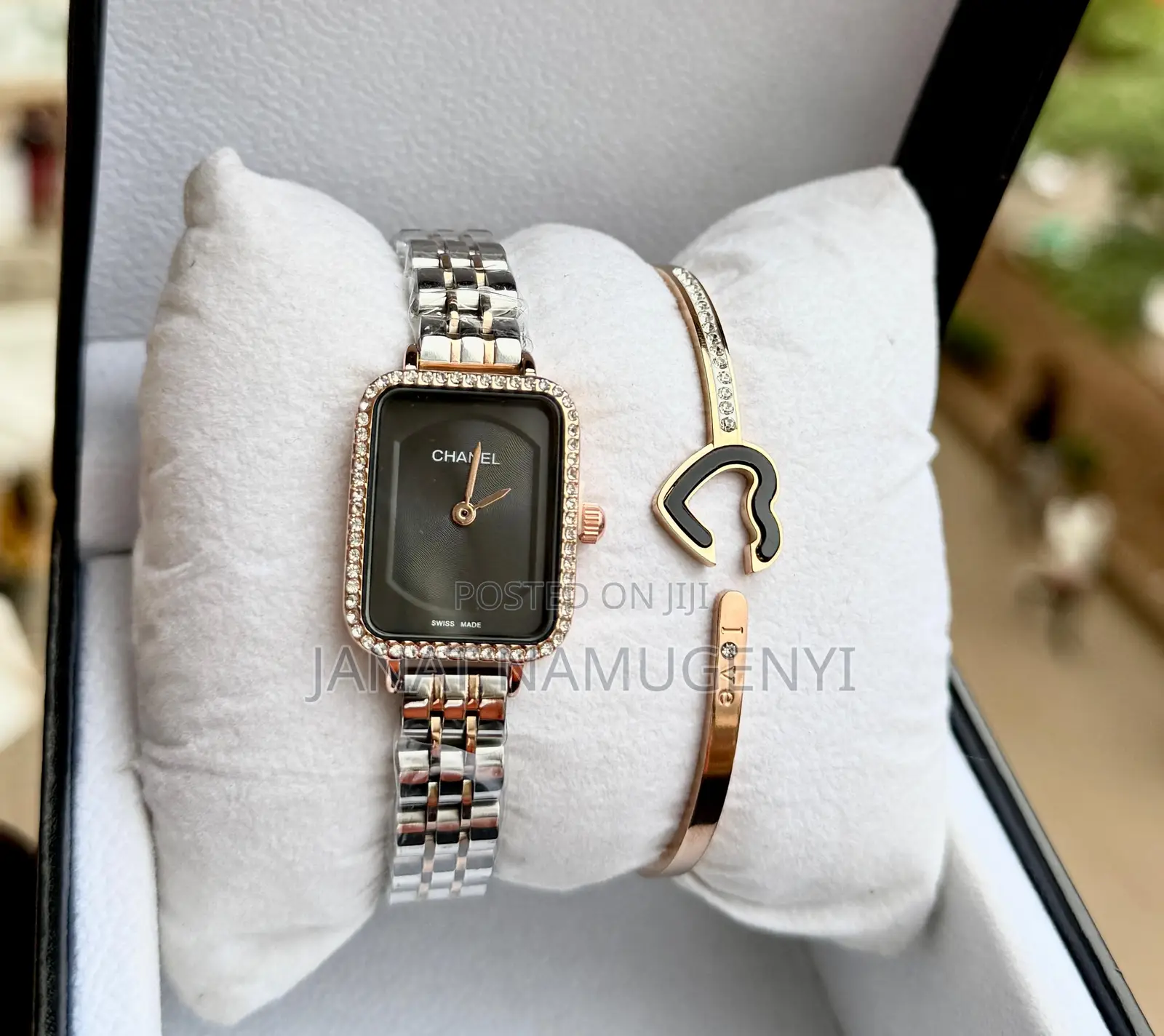 Chanel Swiss Made Silver Watch With Black Display