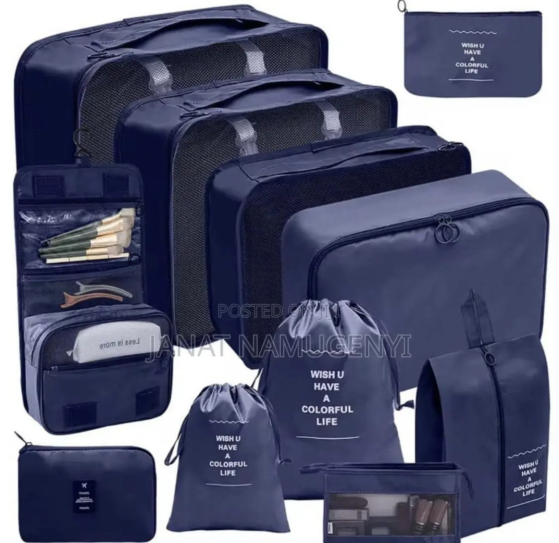 Navy Blue 11 Piece Packing Bags