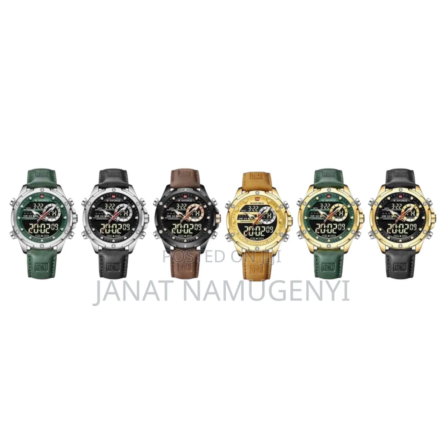 Navi Force Chronograph Leather Band Watch