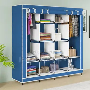 Blue 4 Column Metallic Closet