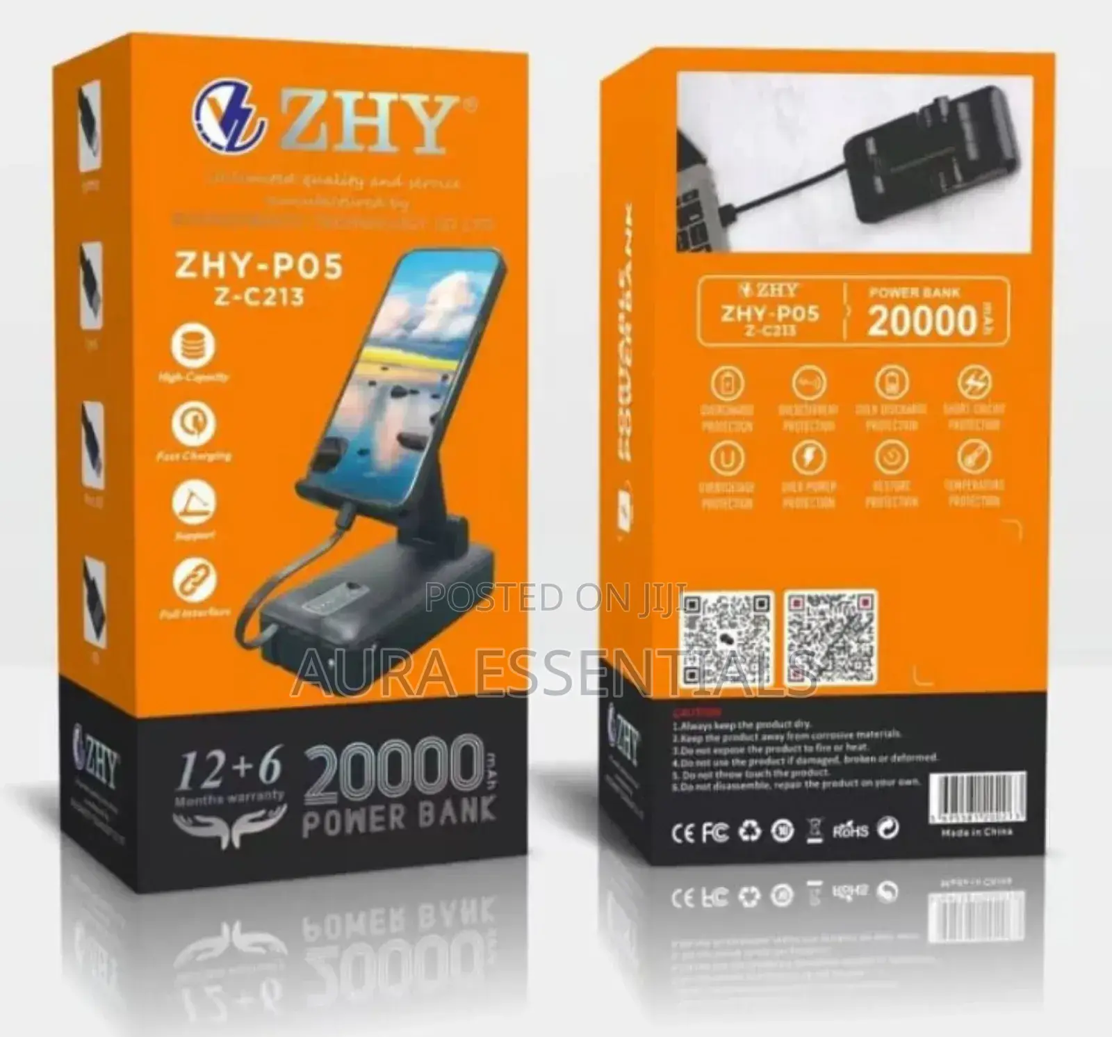 Zhy P05 20000mah Power With Phone Holder