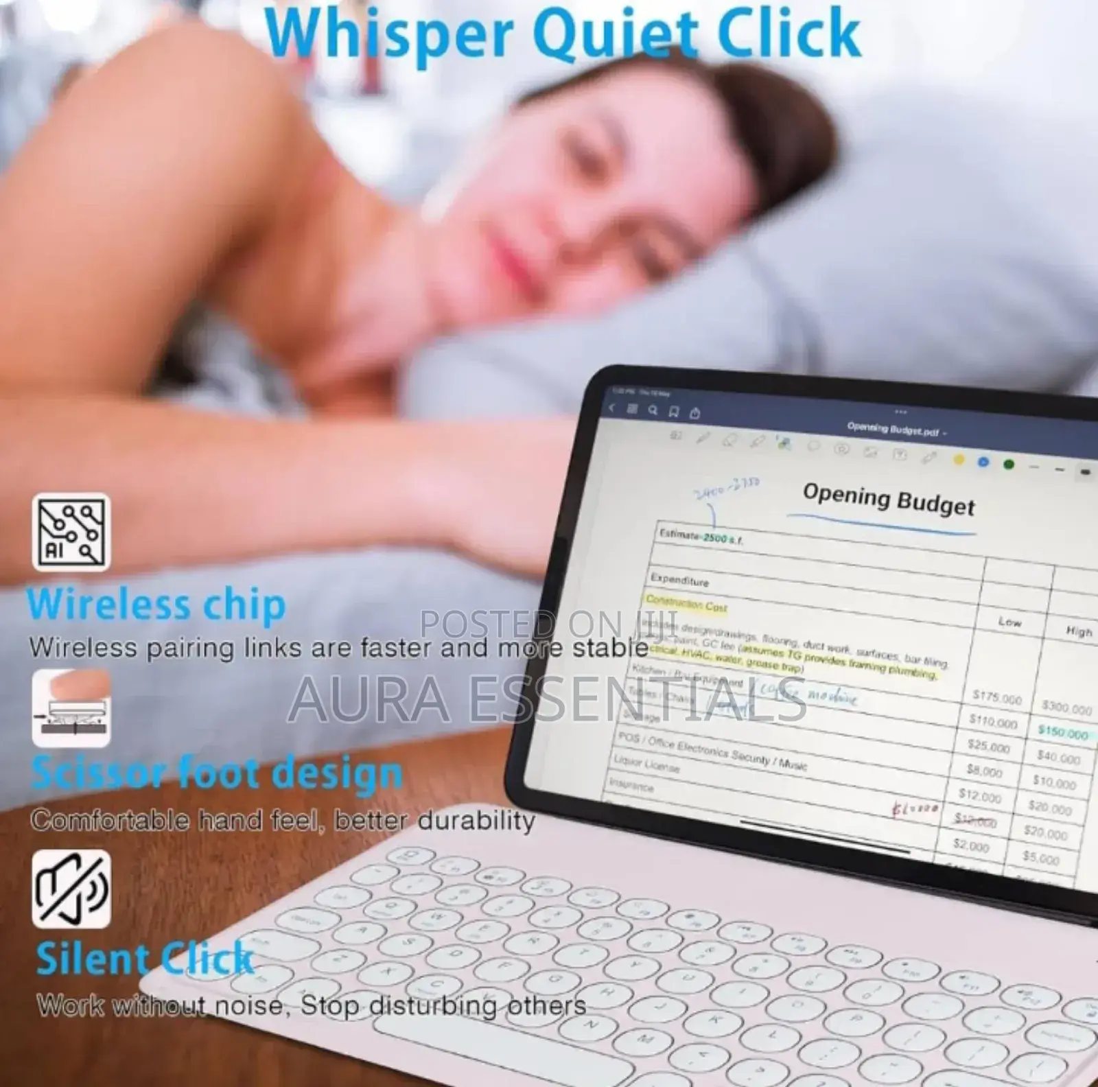 2in1 Bluetooth Keyboard and Mouse for iPad,Tablets,Phones