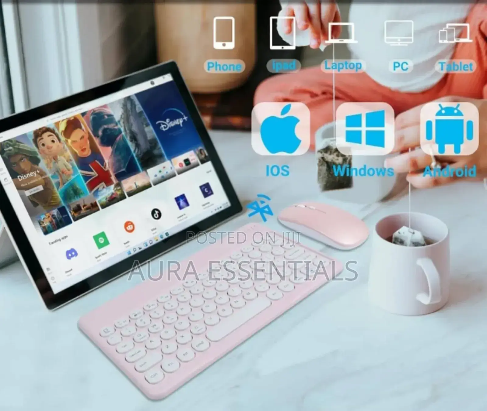 2in1 Bluetooth Keyboard and Mouse for iPad,Tablets,Phones