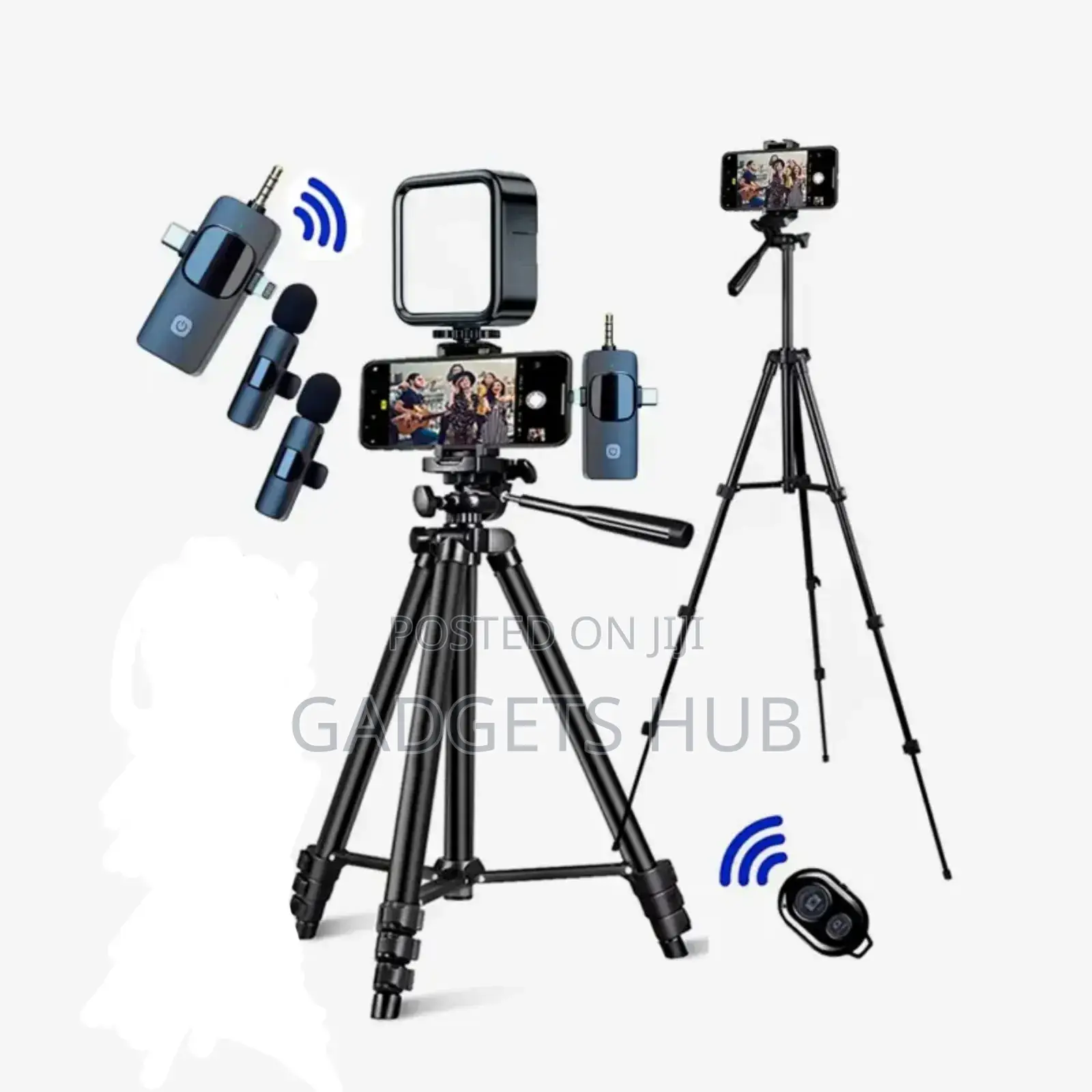 3 In1 Wireless Microphone Led Light Tripod Stand