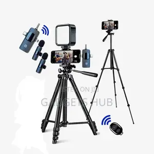 3 In1 Wireless Microphone Led Light Tripod Stand
