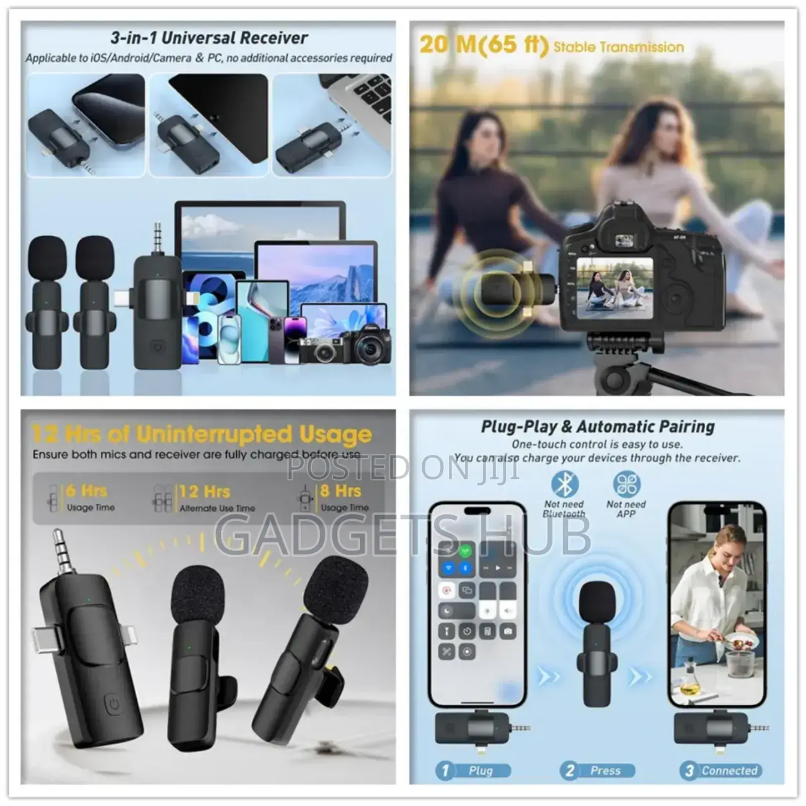 3 In1 Wireless Microphone Led Light Tripod Stand