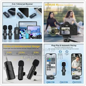 3 In1 Wireless Microphone Led Light Tripod Stand