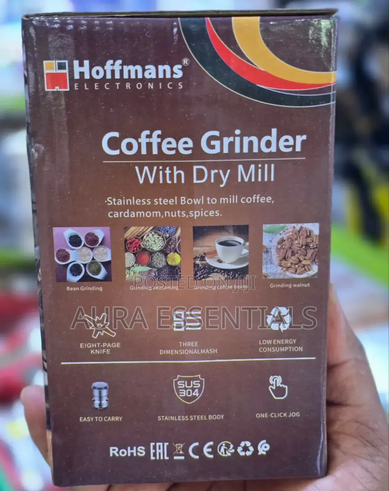 Hoffmans Portable Coffee Grinder With Fry Mill