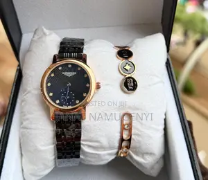Longines Black Watch With Gold Coating