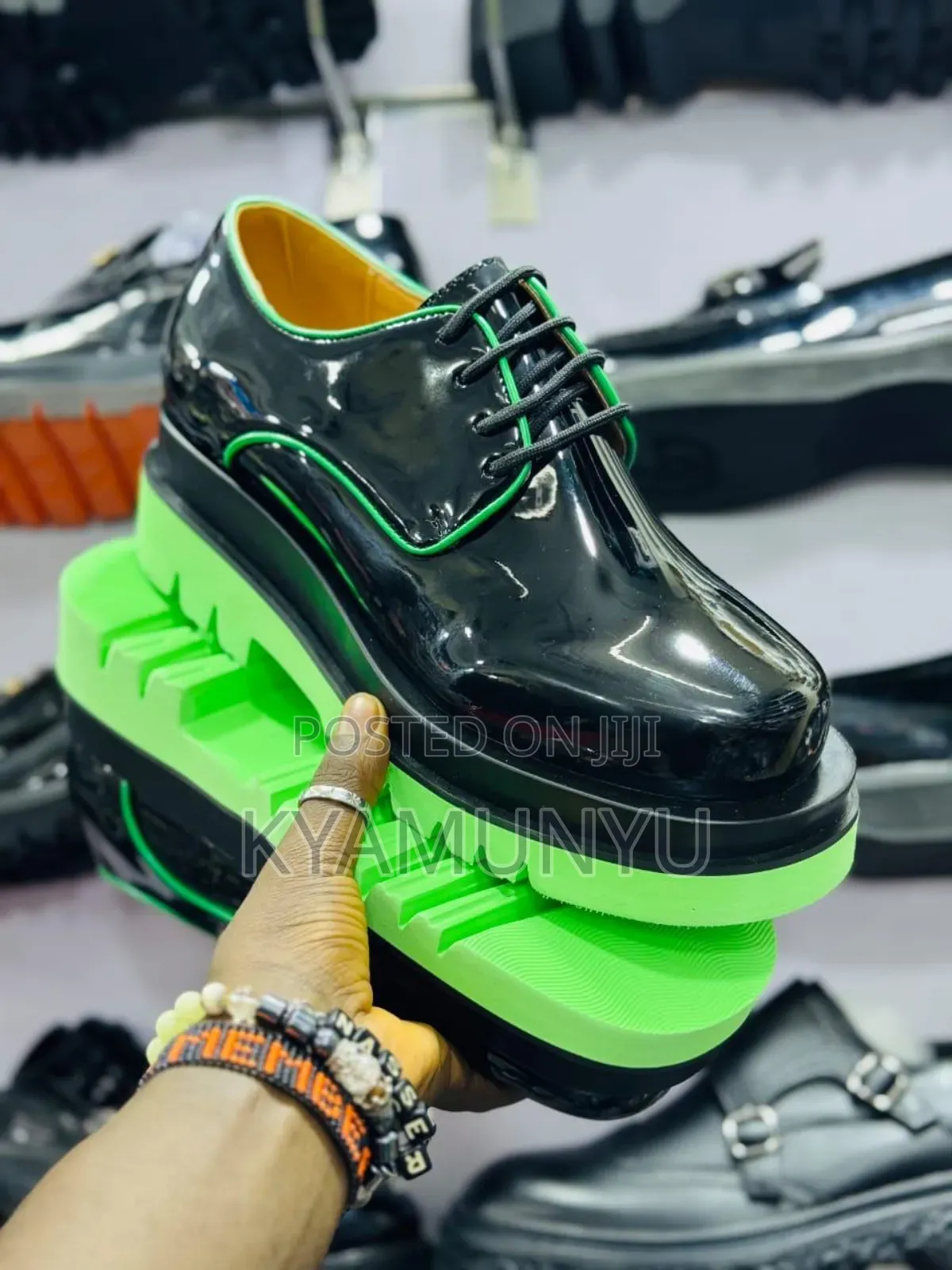 Black Patent Leather Platform Shoes