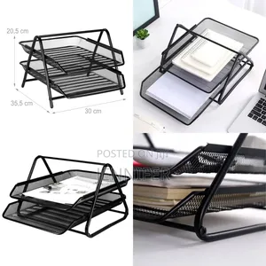 2-Tier Metallic Office Documents Storage Tray
