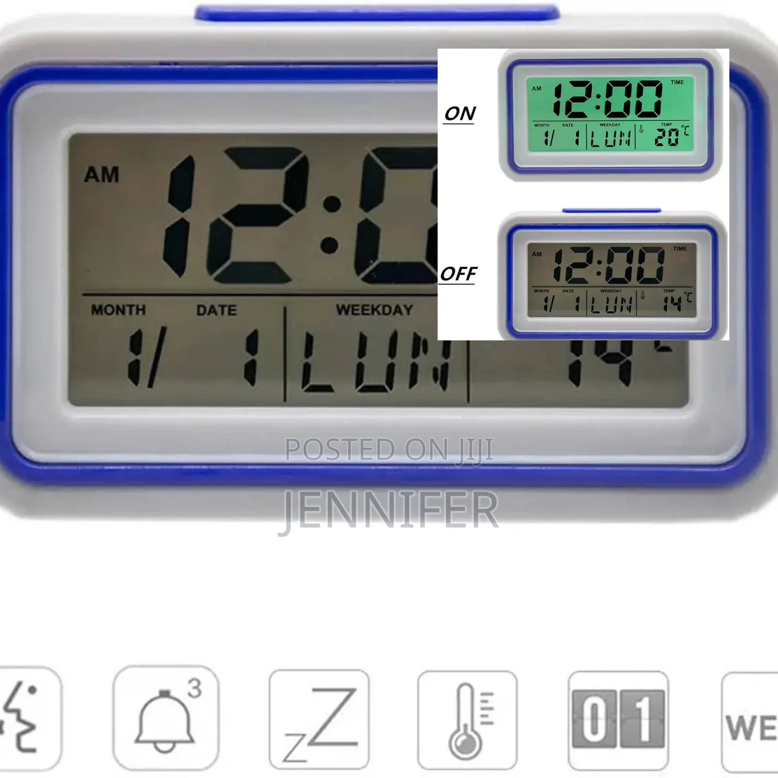 Unique Style Bedside Alarm Clock With Temperature Sensor