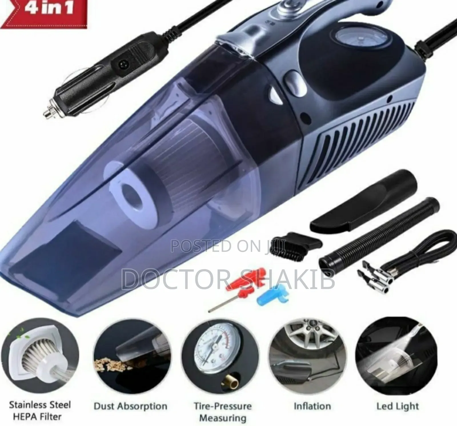 High Performance 4 in 1 Car Vacuum Cleaner