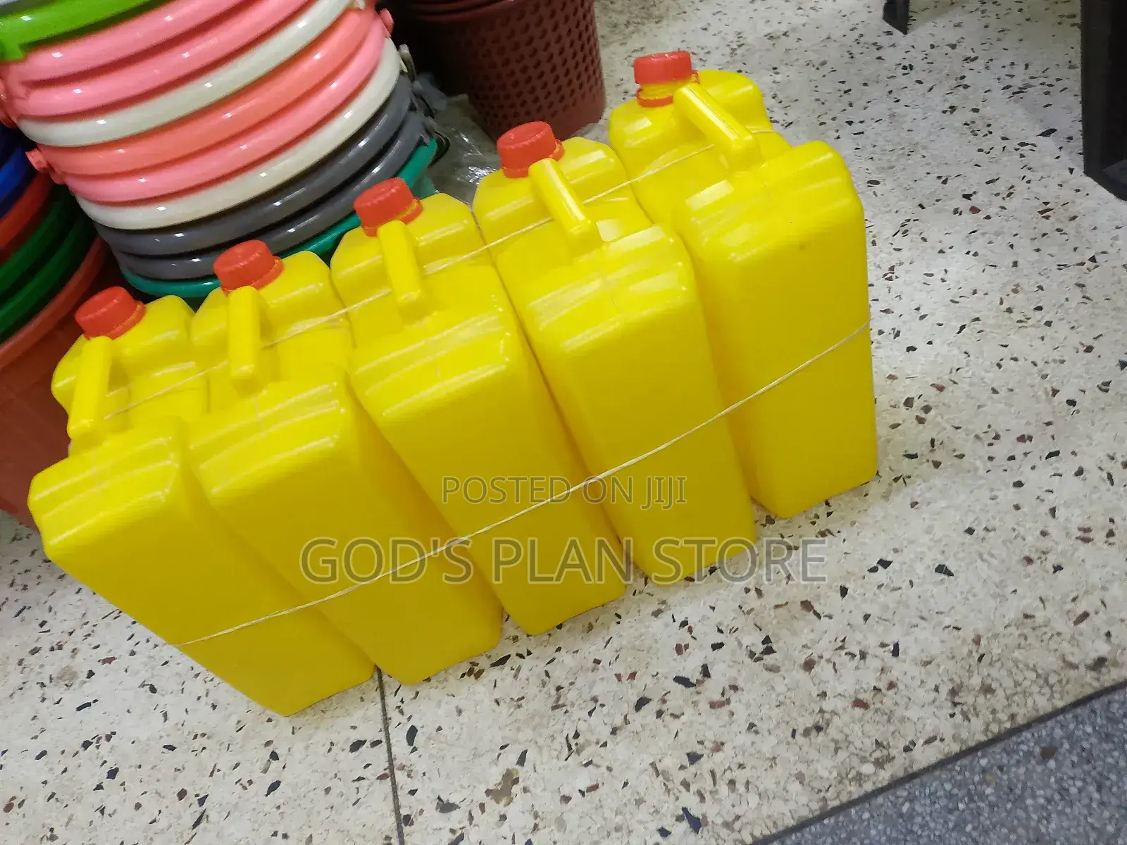10litres Yellow Plastic Jerrycans 5pcs