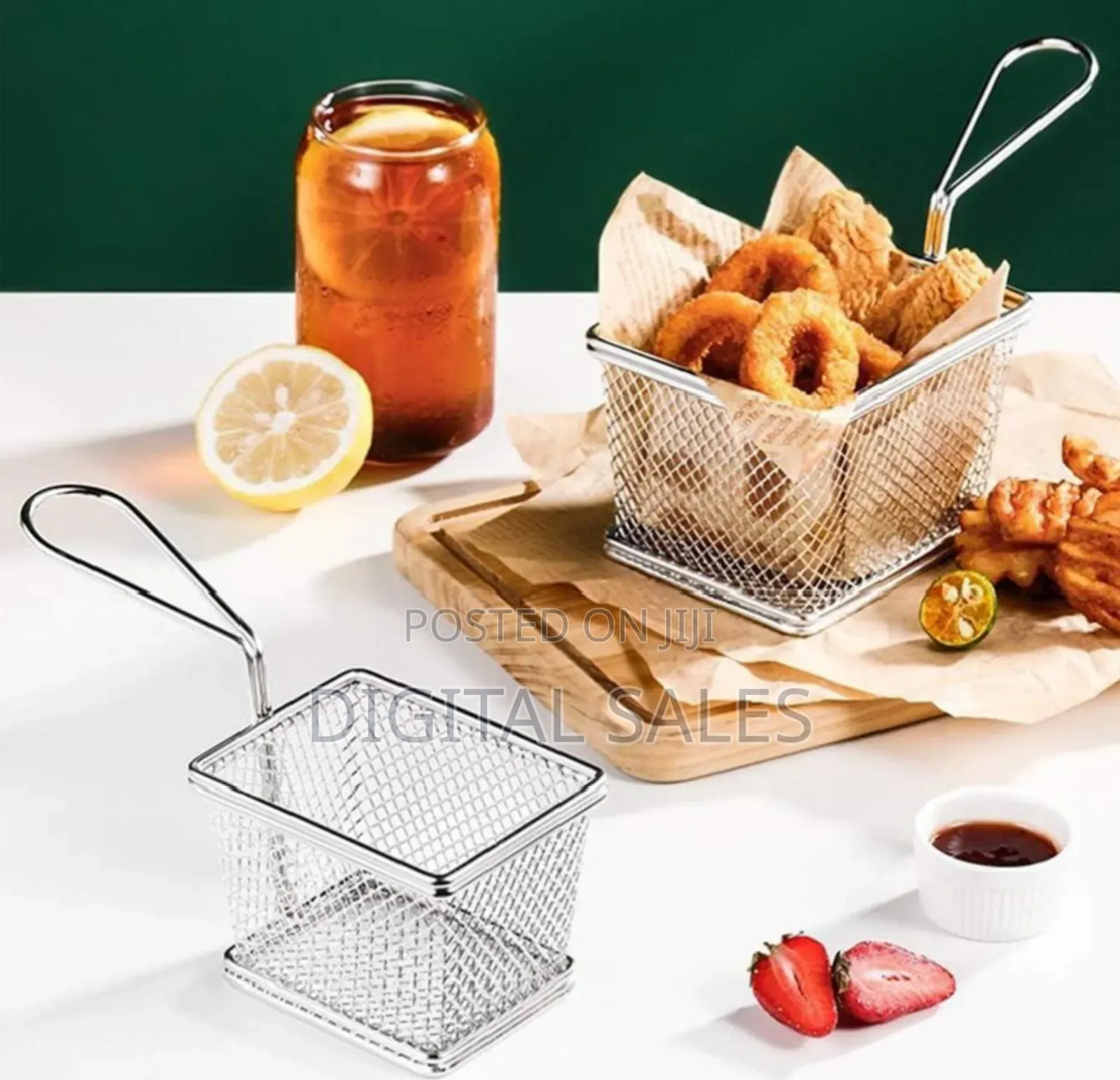 Square Mesh Frying Basket French Fry Chips Net Strainer