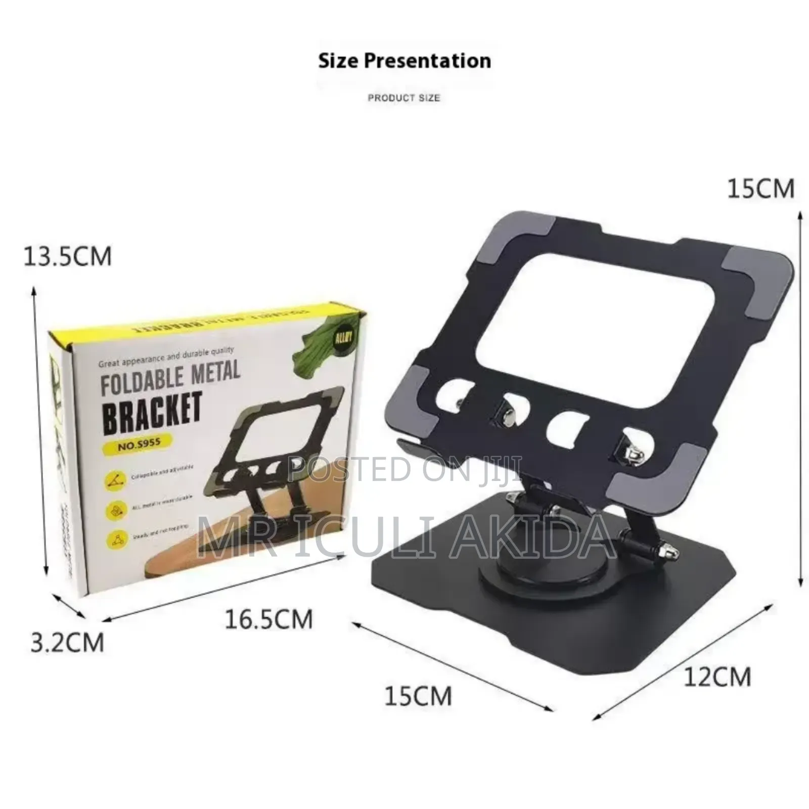 Foldable Metal Bracket Rotatable Mobile Phone Tablet Holder