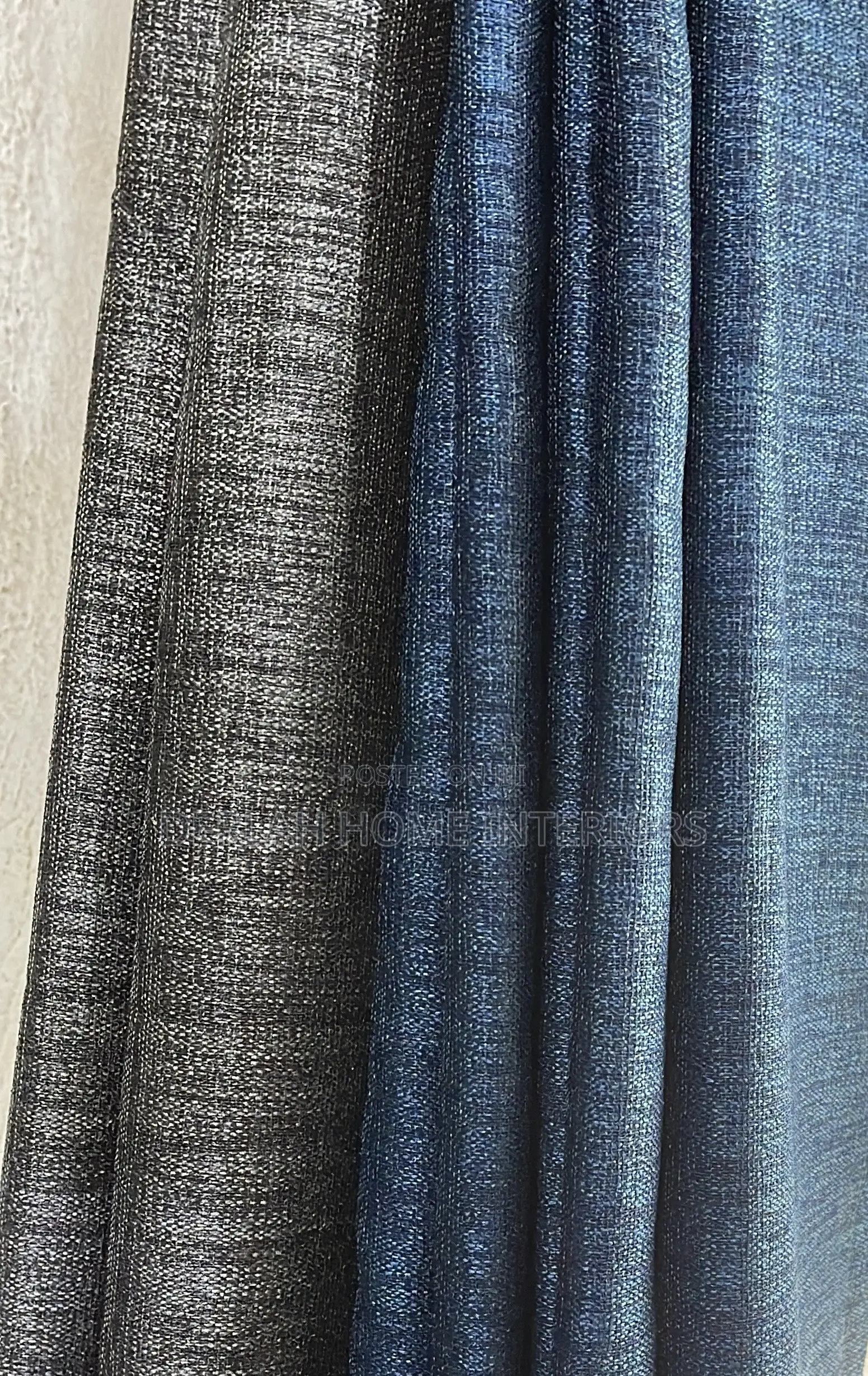 Quality Grey and Navy Blue Curtains Per Meter