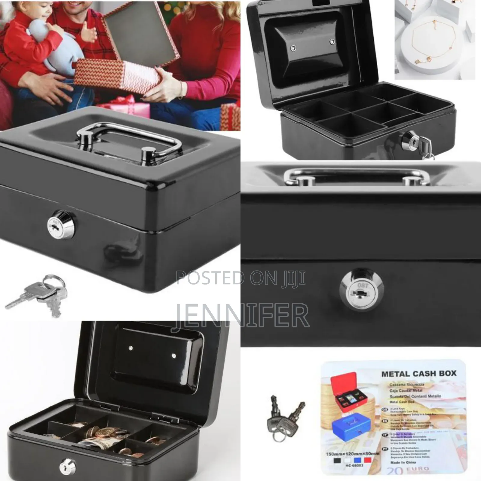 Metallic Valuable Documents And Cash Storage Box