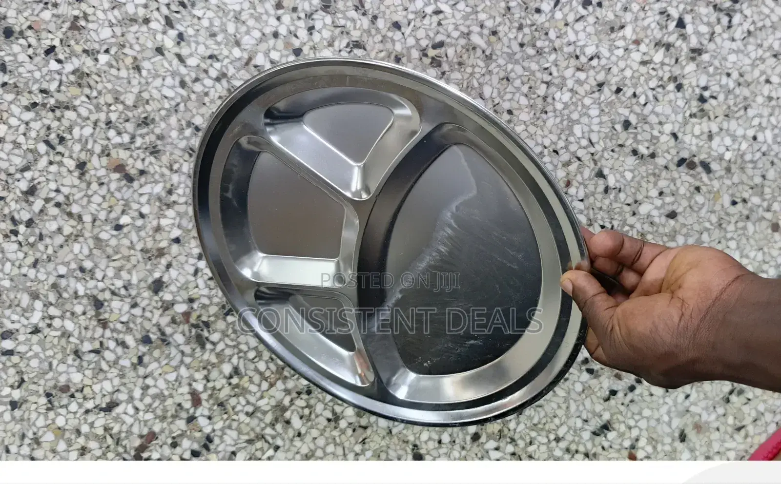 4 Portion Stainless Steel Food Serving Tray