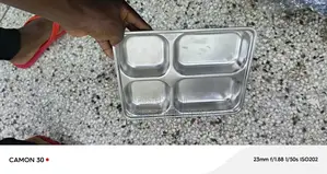 4 Partition Food Serving Plate ( Stainless Steel)