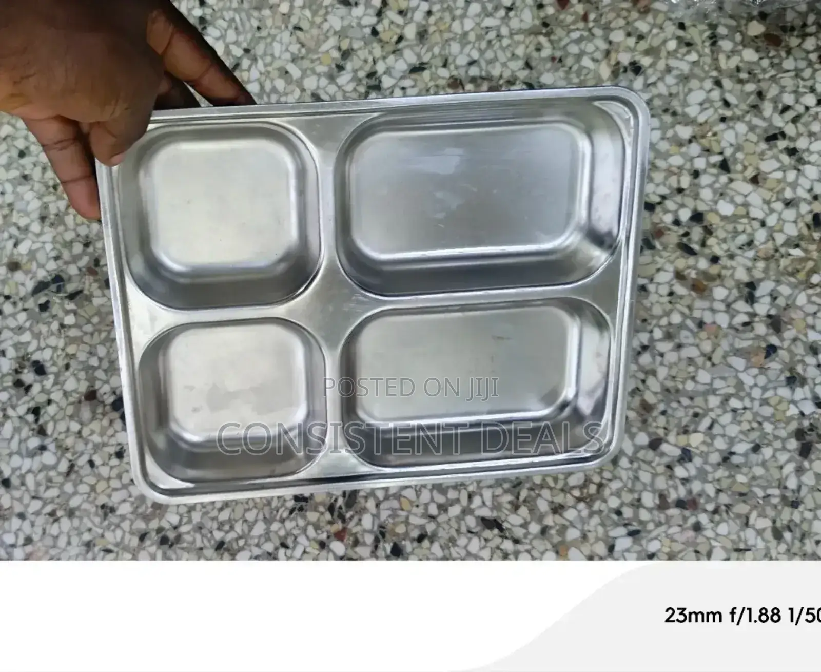 4 Partition Food Serving Plate ( Stainless Steel)