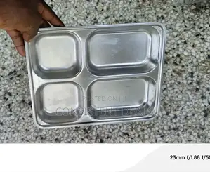 4 Partition Food Serving Plate ( Stainless Steel)
