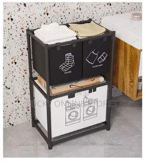 Modern Foldable Multi-Compartment Laundry Basket