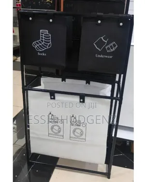 Foldable Multicompartment Laundry Basket With Divider