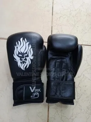 Black Colour Virk Boxing Gloves Made in Pakistani