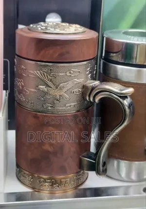 Wooden and Metallic Mug.