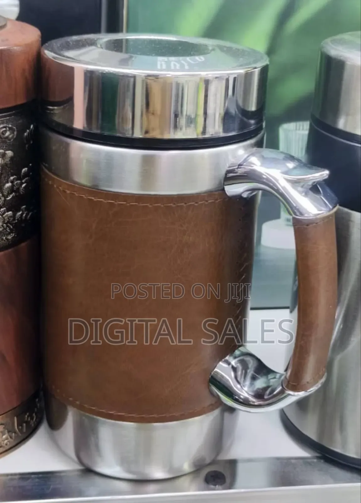 Stainless Steel Coffee Mug With Leather