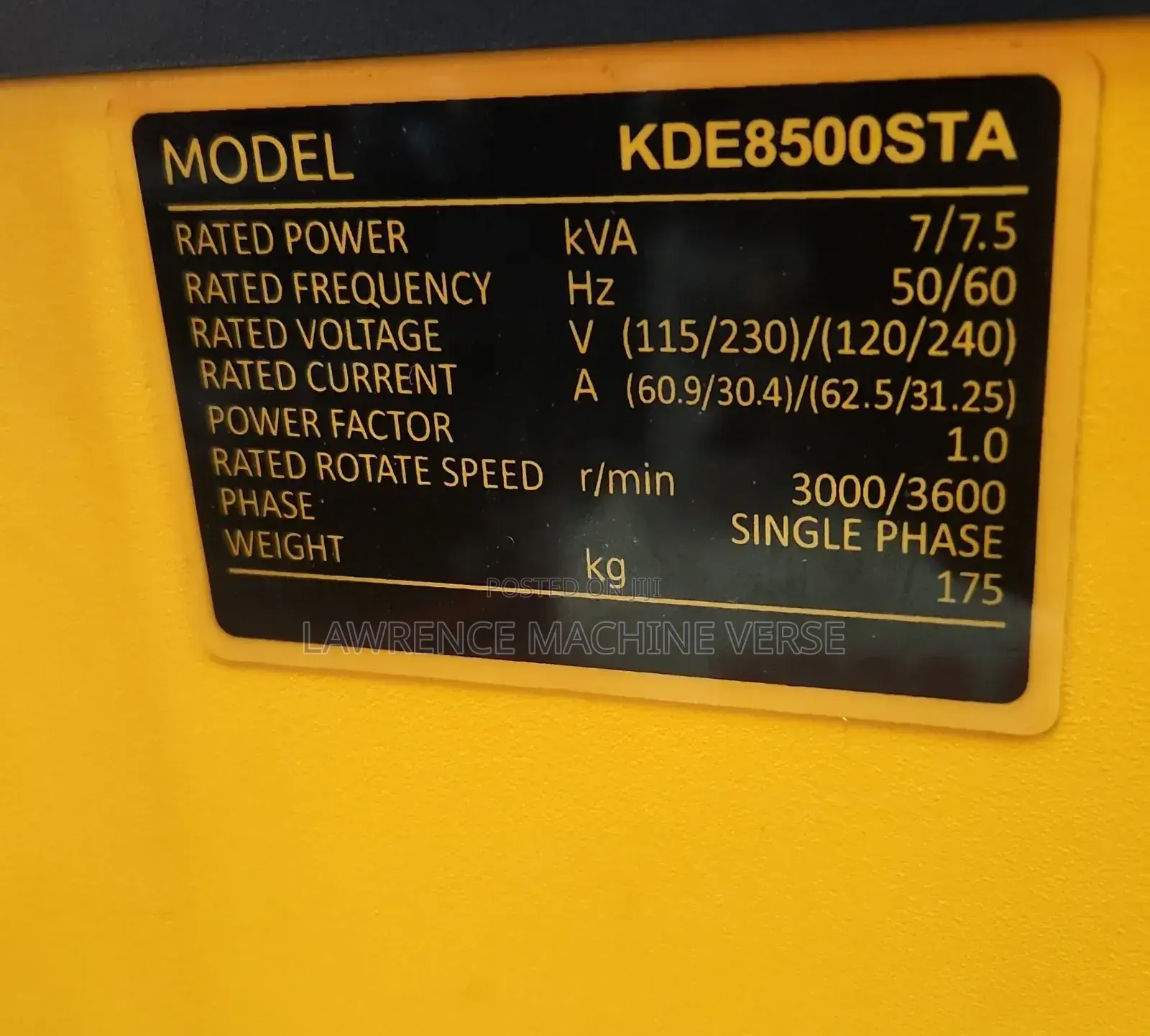 Diesel Generator 7.5kva Single Phase