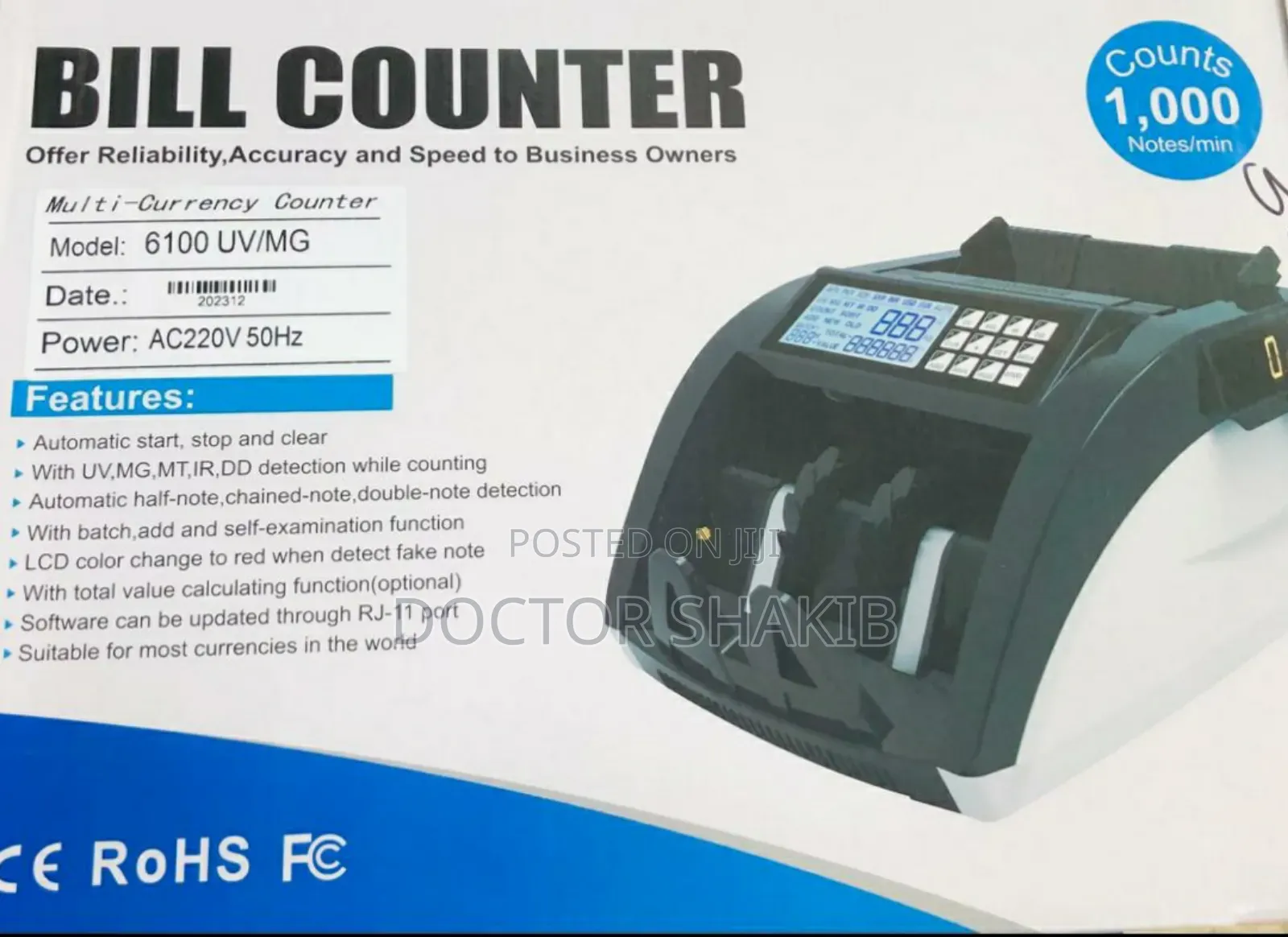Heavy-Duty Accurate Bill Counter Machine