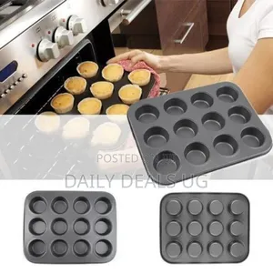 2pcs Nonstick Round Muffin and Cupcake Baking Pan, 12 Cups