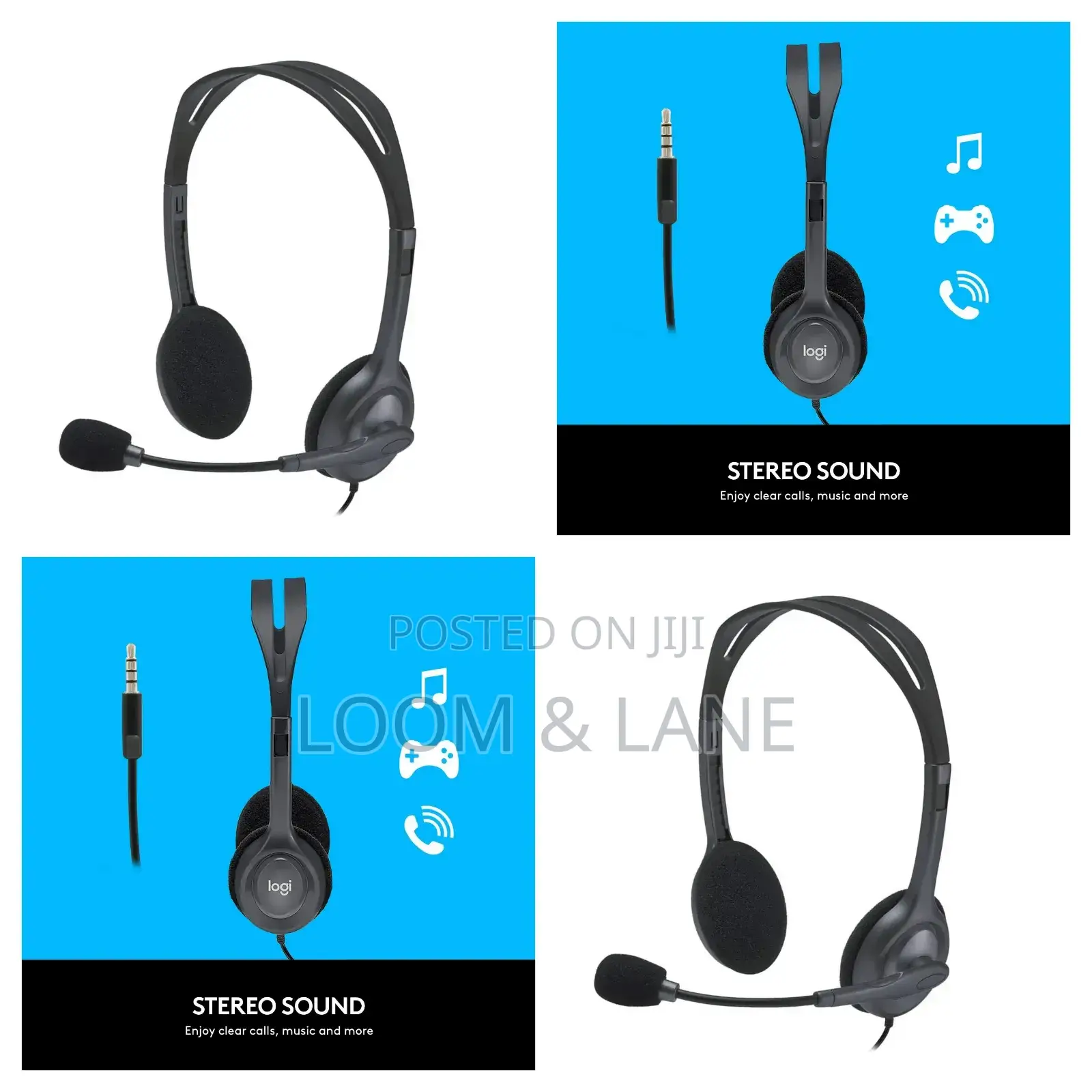 Logitech H111 Wired on Ear Headphones With Mic Black