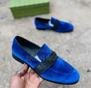 Original Men’S Blue Designer Velvet Gucci Loafers