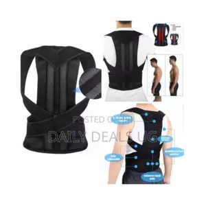 Adjustable Black Posture Corrector Brace for Unisex Fitness