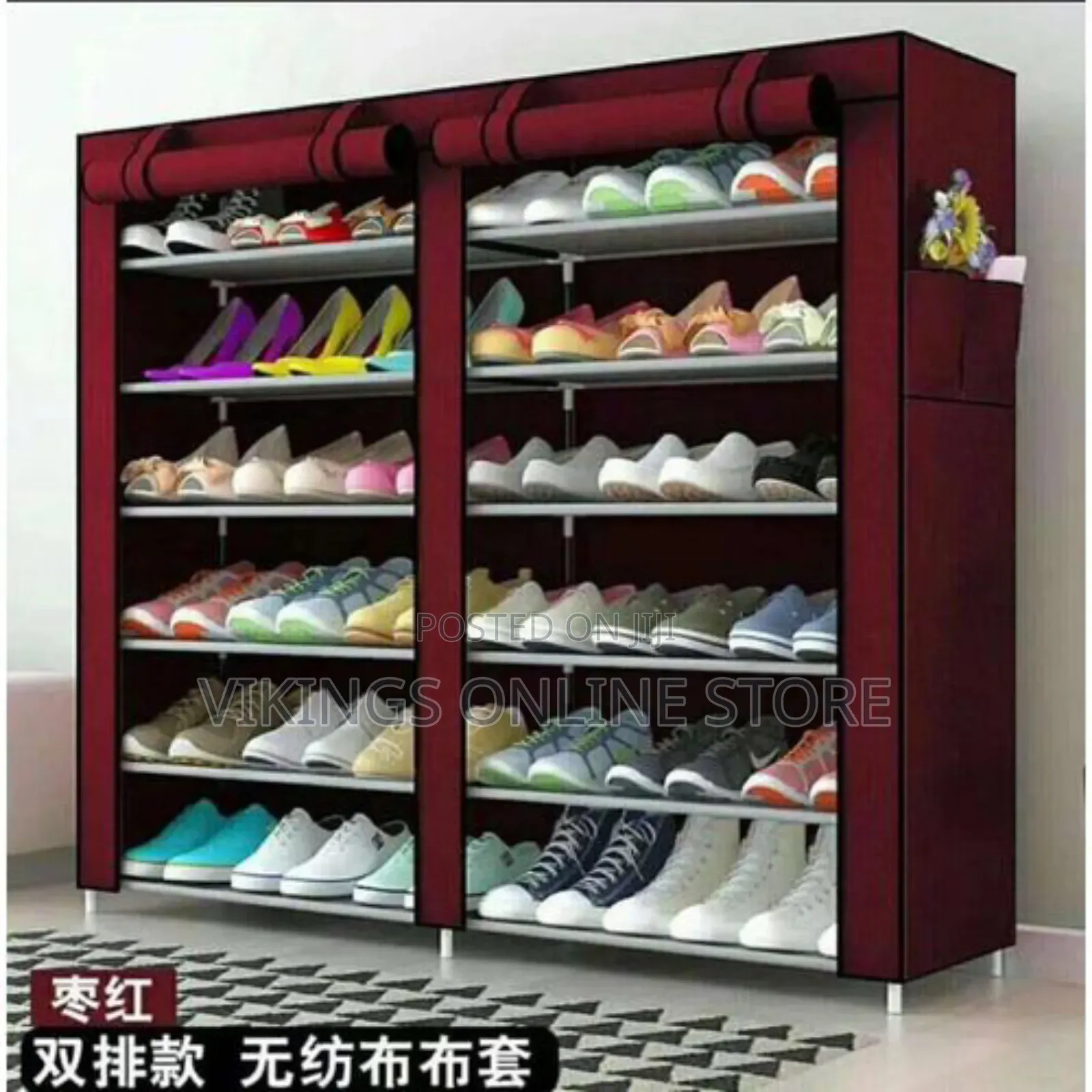 Stainless Shoe Rack With Fabric Cover 12 Steps Layers.
