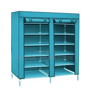 Double Column Shoe Rack Blue