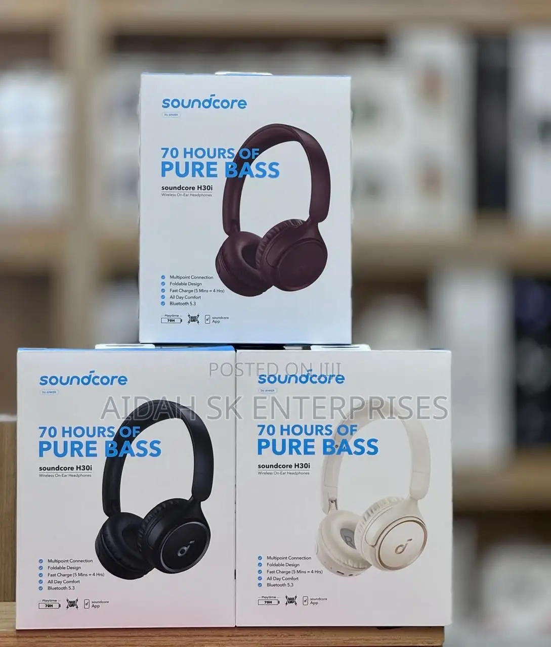 Soundcore H30i Wireless on-Ear Headphones, Foldable Design