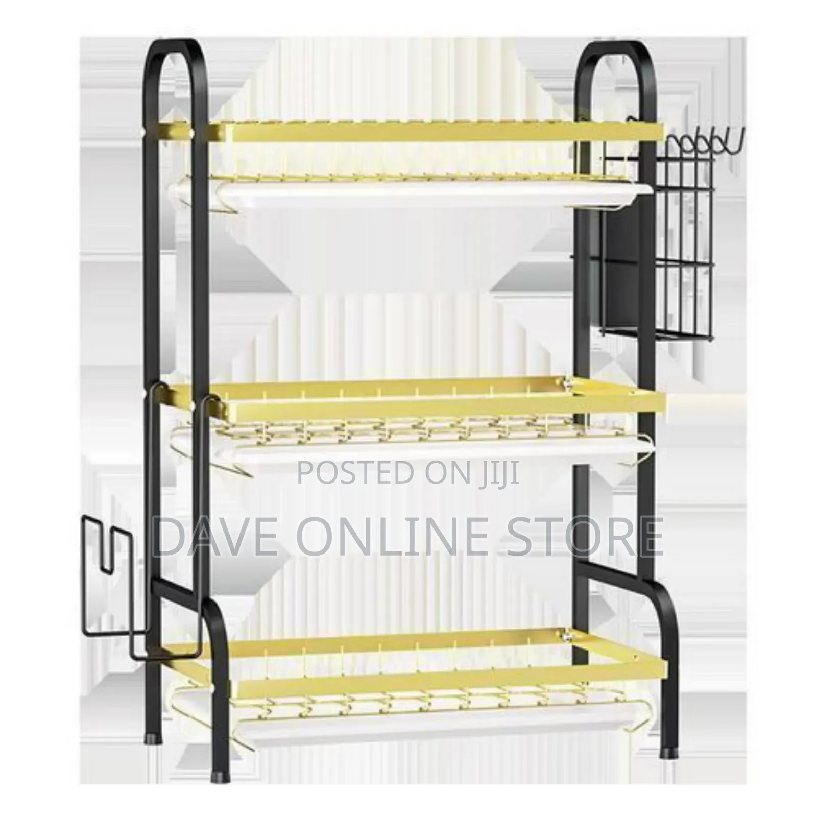 3 Layers Dishrack With Cup Holder Draining Tray Plate Rack