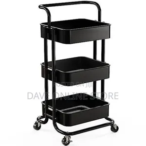 Multi-Purpose Steel Trolley Shelves - 3 Layers Rolling Cart