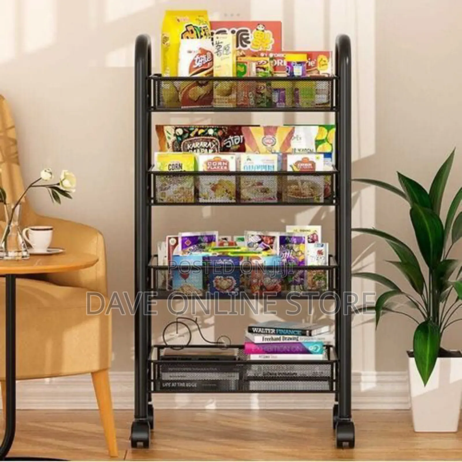 4-Decker /4-Layer Trolley for Effortless Organization-Rack