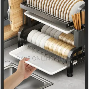 Dish Drainer 2 Tier Large Dish Drying Rack Cookware