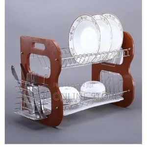 Wooden Stand Dish Drainer/Rack - 2 Tier