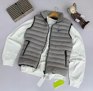 Grey Nike Puffer Vest Jacket