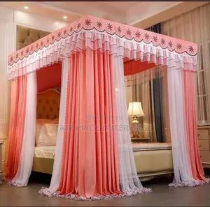 4 Stands Rail Curtains Mosquito Nets 5*6/ Original Quality