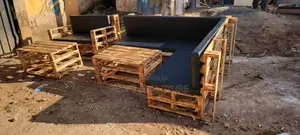 L-Shaped Pallet Chair and a Two Seater With Tables