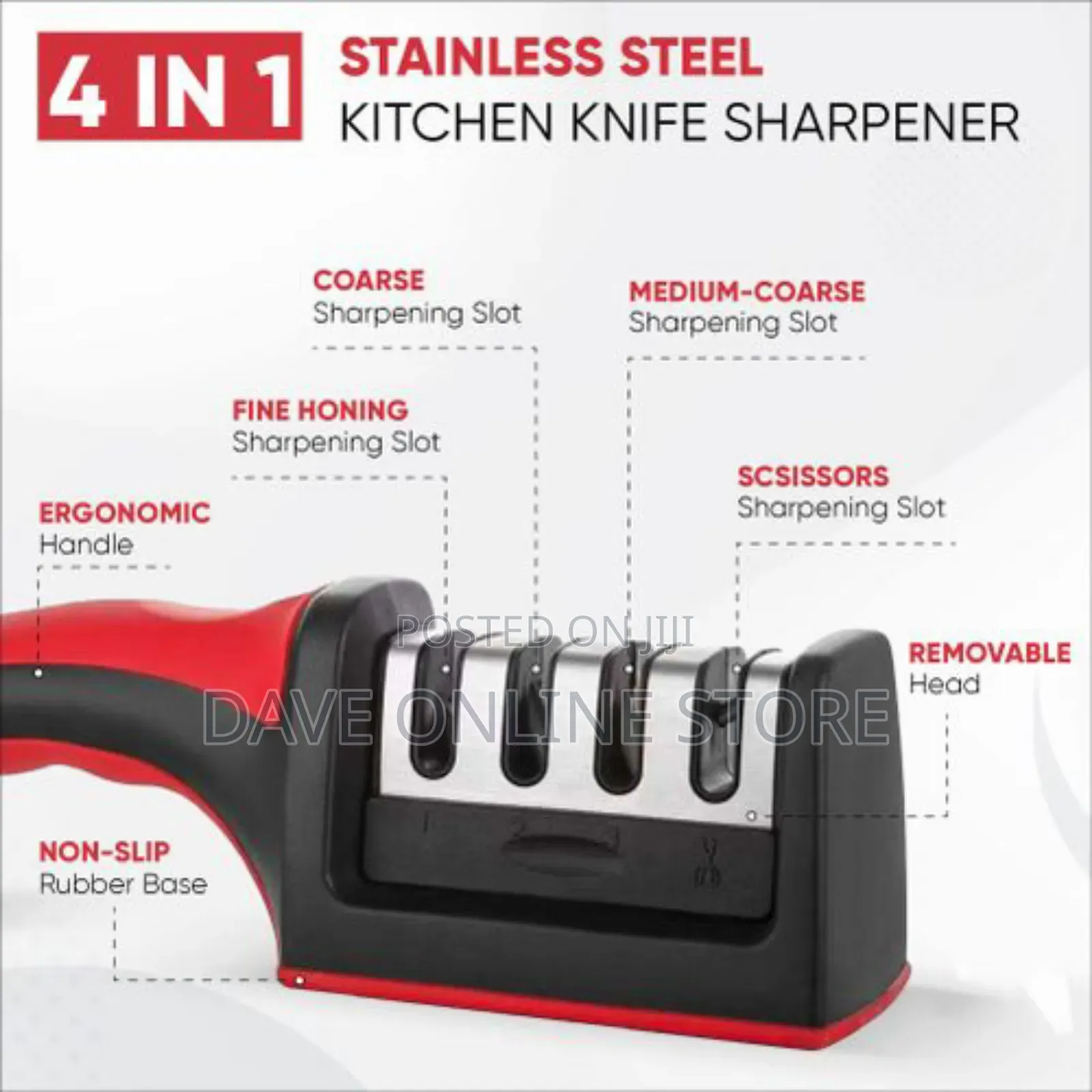 Knives Sharpeners for Kitchen 4 Stage Sharpening Slots Tool
